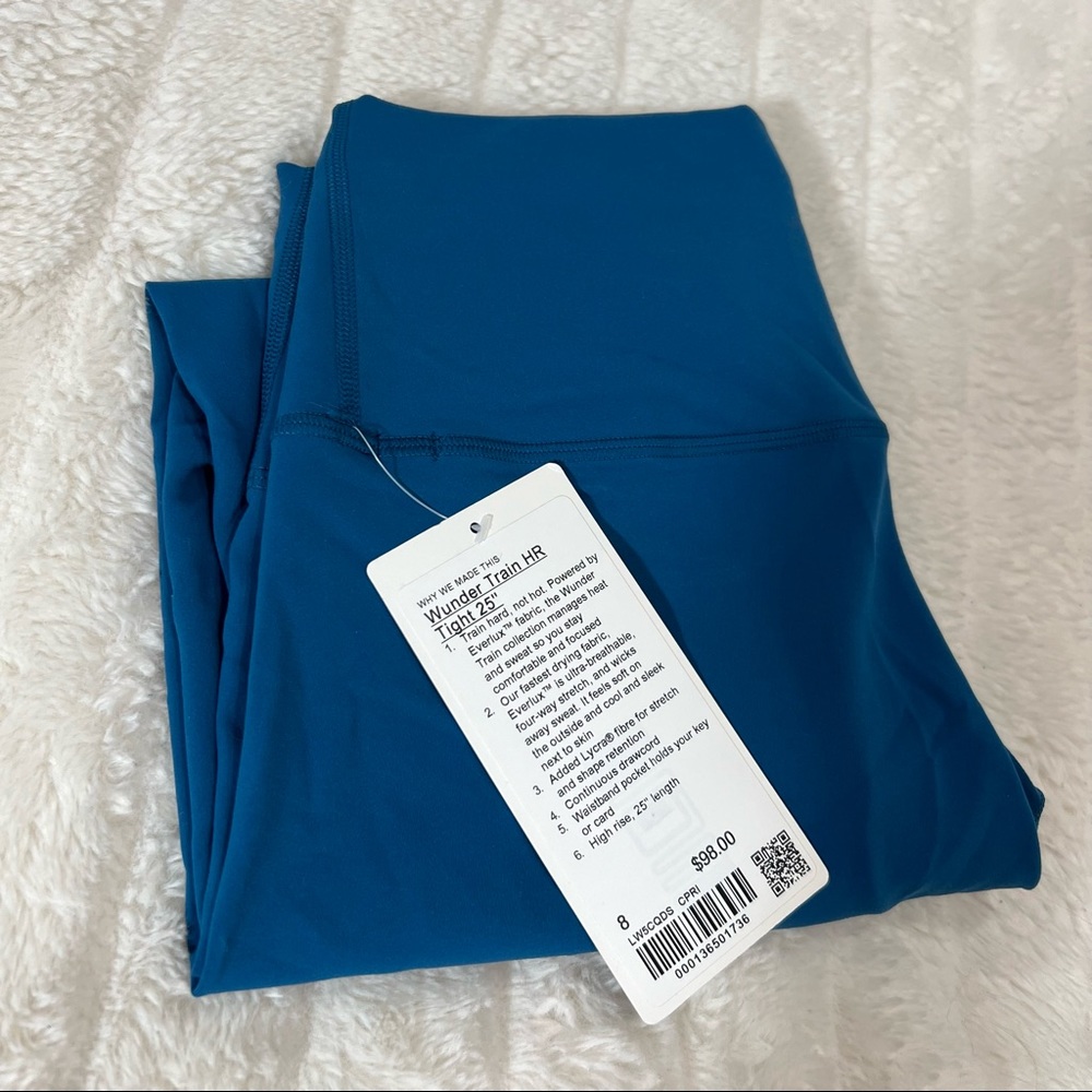 Lululemon Wunder Train HR Tight 25” Capri Blue Sz 8